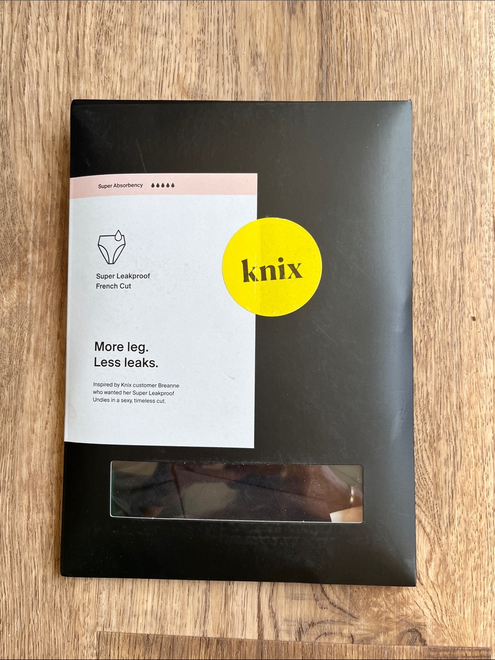 Knox Super Leakproof French Cut Black Period Underwear